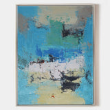 Large Abstract Canvas Art Blue And Yellow Wall Abstract Canvas Art Textured Abstract Painting