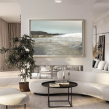 Abstract Beach Paintings On Canvas Original Acrylic Large Modern Seascape Paintings For Living Room