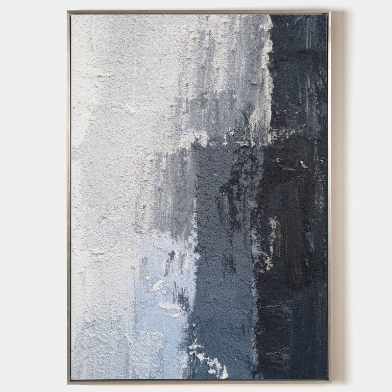 Minimalist Abstract Painting Large Black White And Grey Abstract Canvas Art Extra Large Textured Abstract Painting Impressionism Abstract