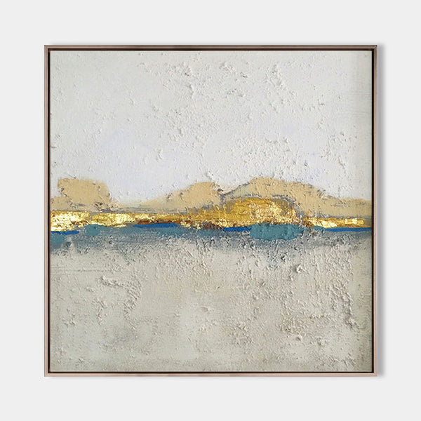 Beige White Gold Canvas Wall Art Large Contemporary Landscape Painting