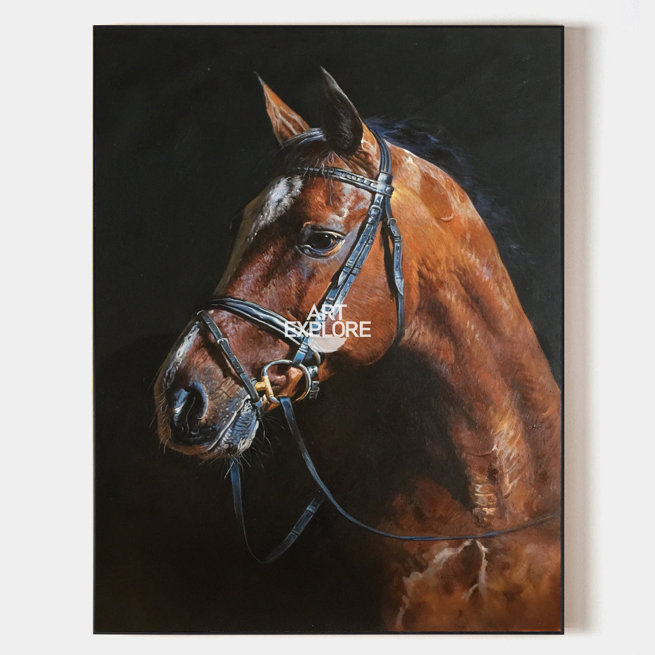 Equestrian Fine art Large Horse Painting Rustic Horse Wall Art Draft Horse Art