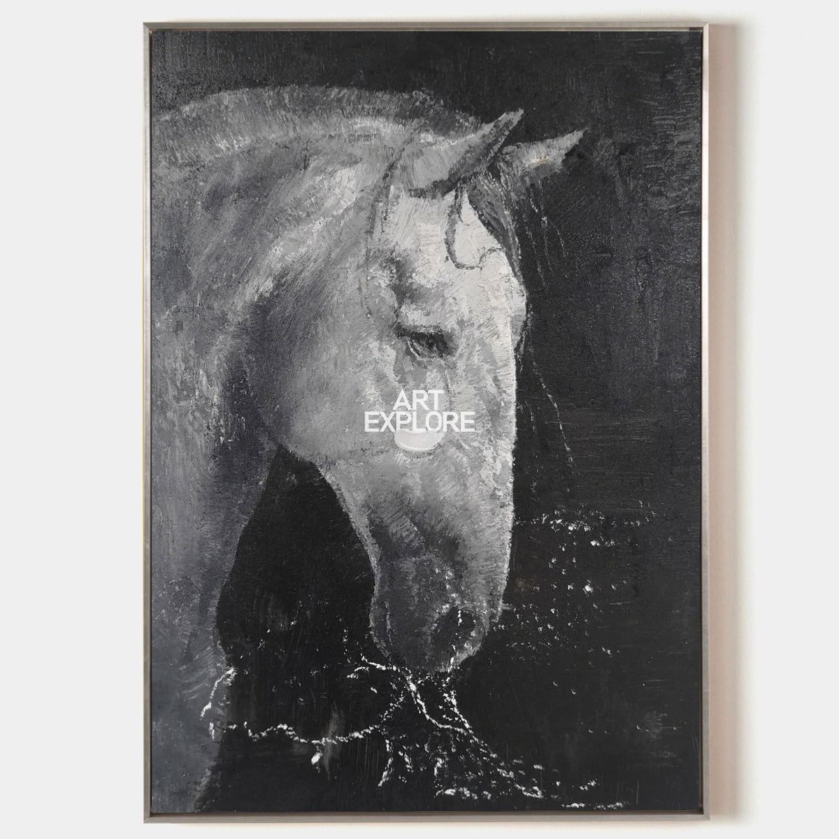 White Horse Abstract Painting #ANH05