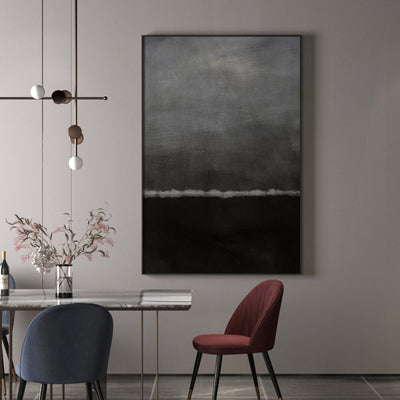 Abstract Dark Grey Canvas Painting Large Original Acrylic Abstract Canvas Art Modern Abstract Painting 