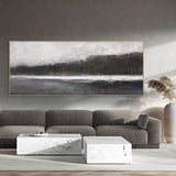 Large Black And White Abstract Art, Landscape Canvas Wall Art Modern Acrylic Painting For Sale