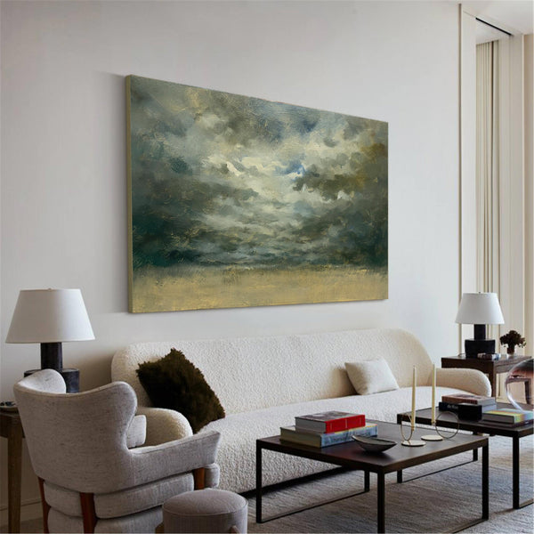 Impressionist Seascape Paintings Large Beach Canvas Wall Art Modern Beach Art