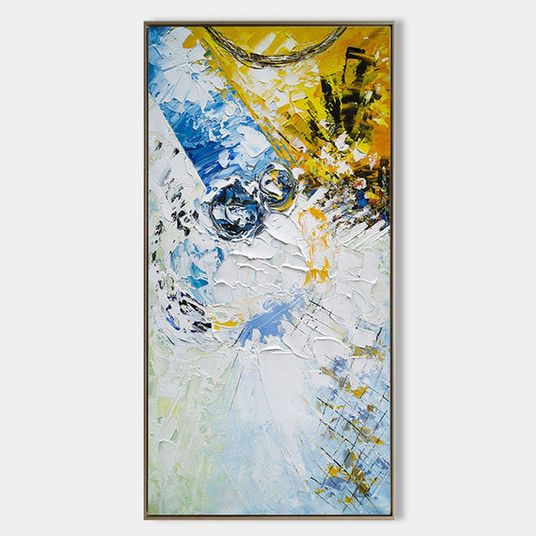 Yellow Abstract Art Big Wall Painting Modern Abstract Wall Art Huge Canvas Art