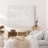 Large White Modern Abstract Painting On Canvas Extra Large Abstract Art Canvas Painting For Living Room