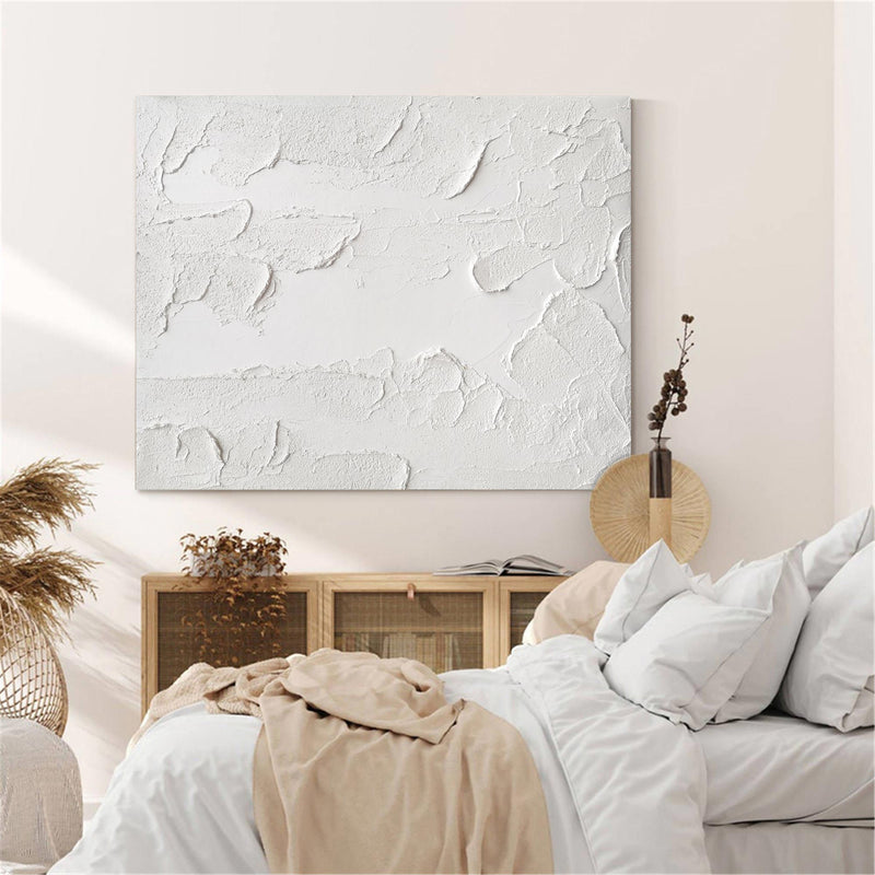 Large White Modern Abstract Painting On Canvas Extra Large Abstract Art Canvas Painting For Living Room
