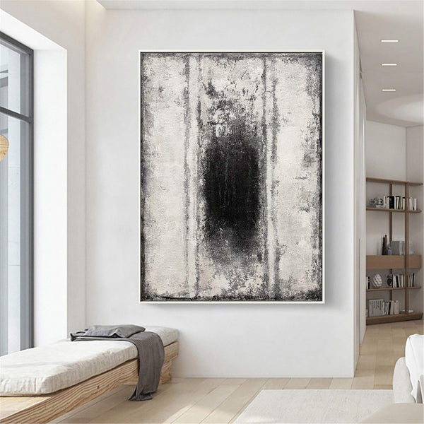 Black White Abstract Wall Art Extra Large Abstract Painting Acrylic Modern Abstract Canvas Art Contemportary Art