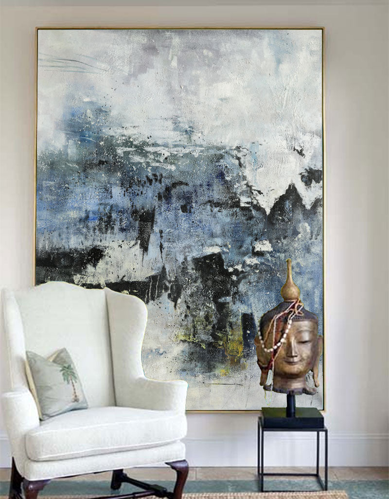 Large Vertical Abstract Painting Contemporary Abstract Art Abstract Wall Art For Living Room