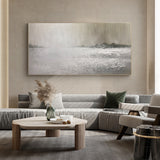 Contemporary Grey Abstract Art Modern Canvas Wall Art Grey Abstract Seascape Painting