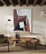 Modern Abstract Art Brown Abstract Canvas Wall Art, Large Abstract Acrylic Painting For Sale