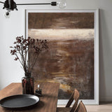 Abstract Ocean Painting Brown Abstract Wall Painting Ocean Acrylic Painting Vertical Canvas Art