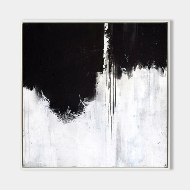 Modern Black And White Abstract Art Extra Large Black White Abstract Painting Large Square Black Abstract Wall Art