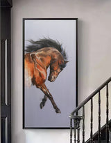 Modern Horse Art Equestrian Painting Contemporary Horse Art Framed Horse Wall Art