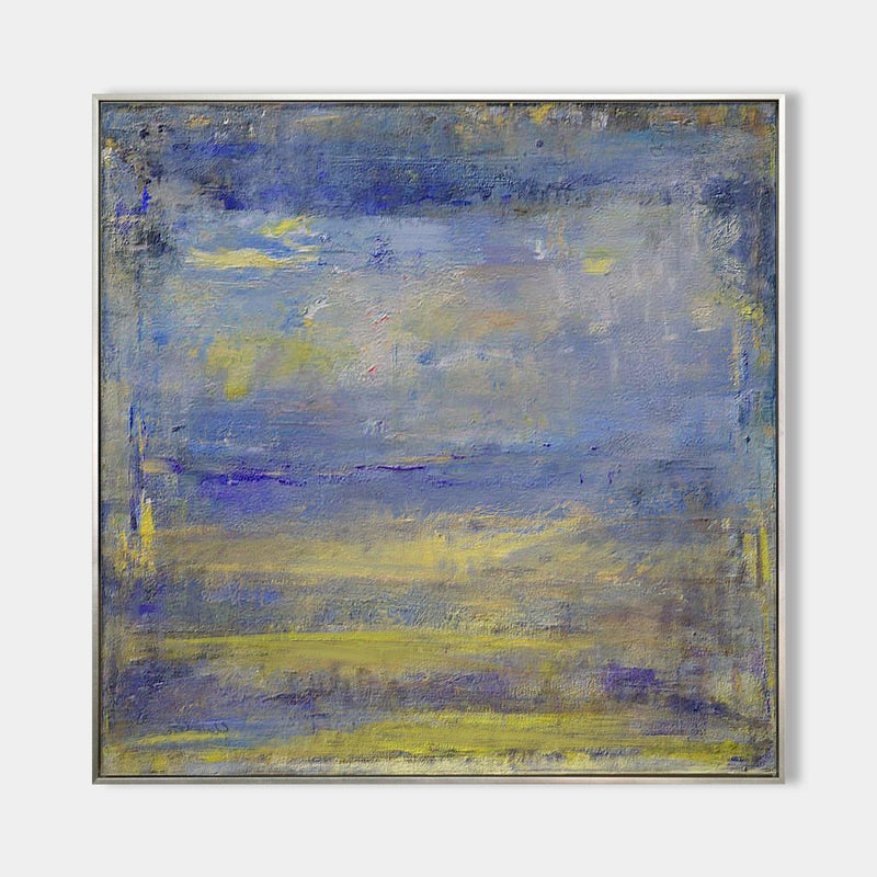Blue And Yellow Abstract Art Blue Canvas Art Extra Large Wall Decor