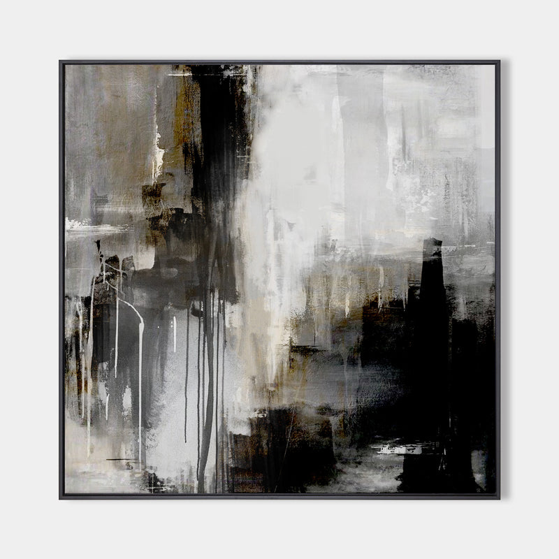 Black And Grey Abstract Art Extra Large Square Abstract Art Huge Canvas Art