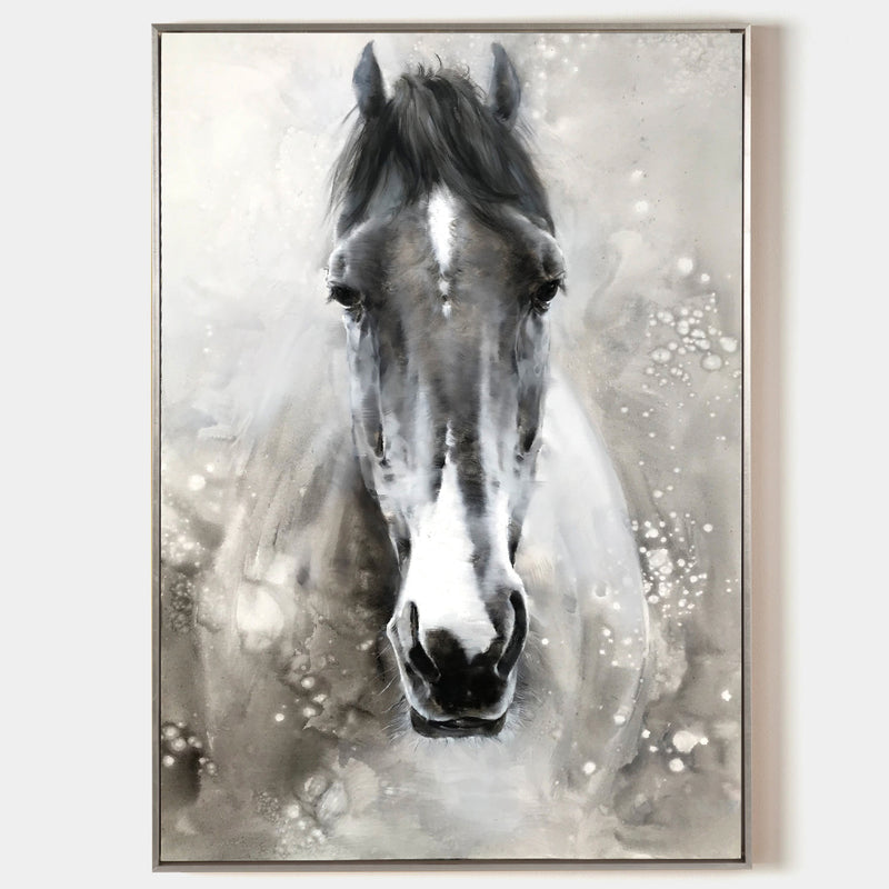 Horse Paintings On Canvas Equine Art Large Horse Wall Art Horse Acrylic Painting