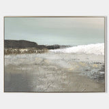 Abstract Beach Paintings On Canvas Original Acrylic Large Modern Seascape Paintings For Living Room