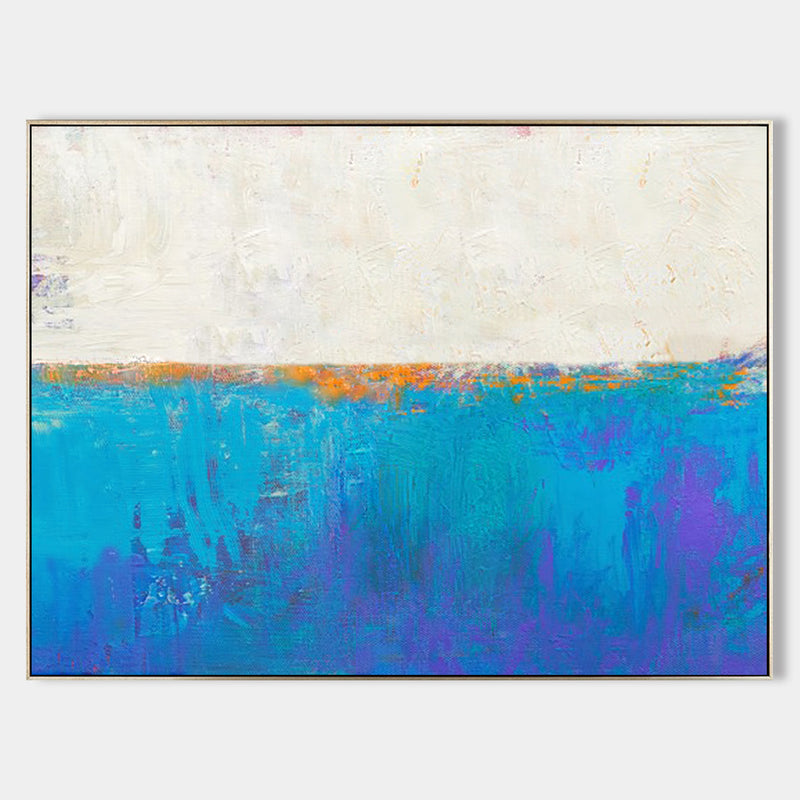 abstract ocean painting ocean acrylic painting Light Blue Wall Decor