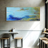 Abstract Seascape Paintings Acrylic Large Seascape Wall Art Beach Canvas Art Panoramic Abstract Painting For Livingroom