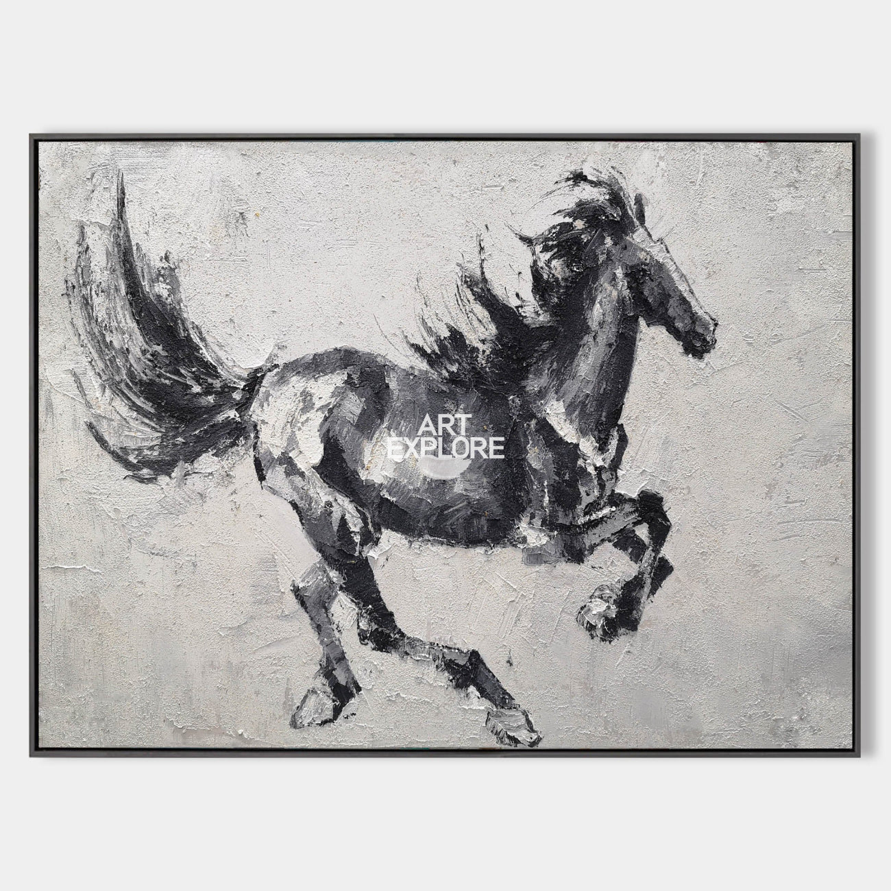 [PRODRunning Horses Canvas Wall Art Large Wild Horse Canvas Art Black Horse PaintingUCT_TITLE]-[SHOP_NAME]