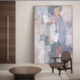 Colorful Abstract Geometric Painting Vertical Large Modern Abstract Wall Art