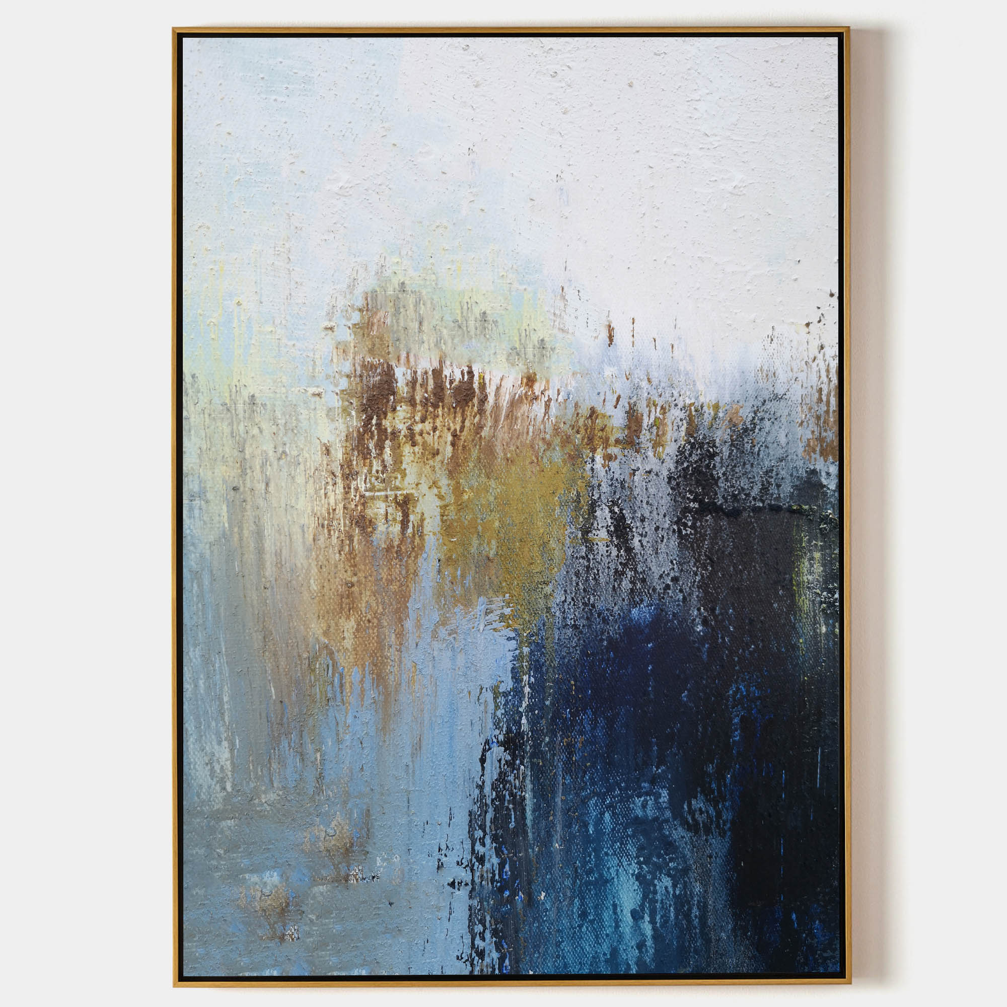 Large Modern Abstract Painting Original Blue And Yellow Abstract ...