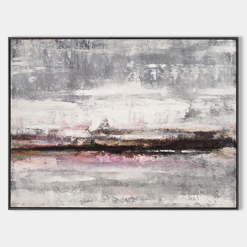 Large Grey Abstract Canvas Wall Art Abstract Beach Painting Modern Abstract Painting