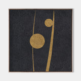 Black And Gold Abstract Art Minimalist Painting Frame For Livingroom