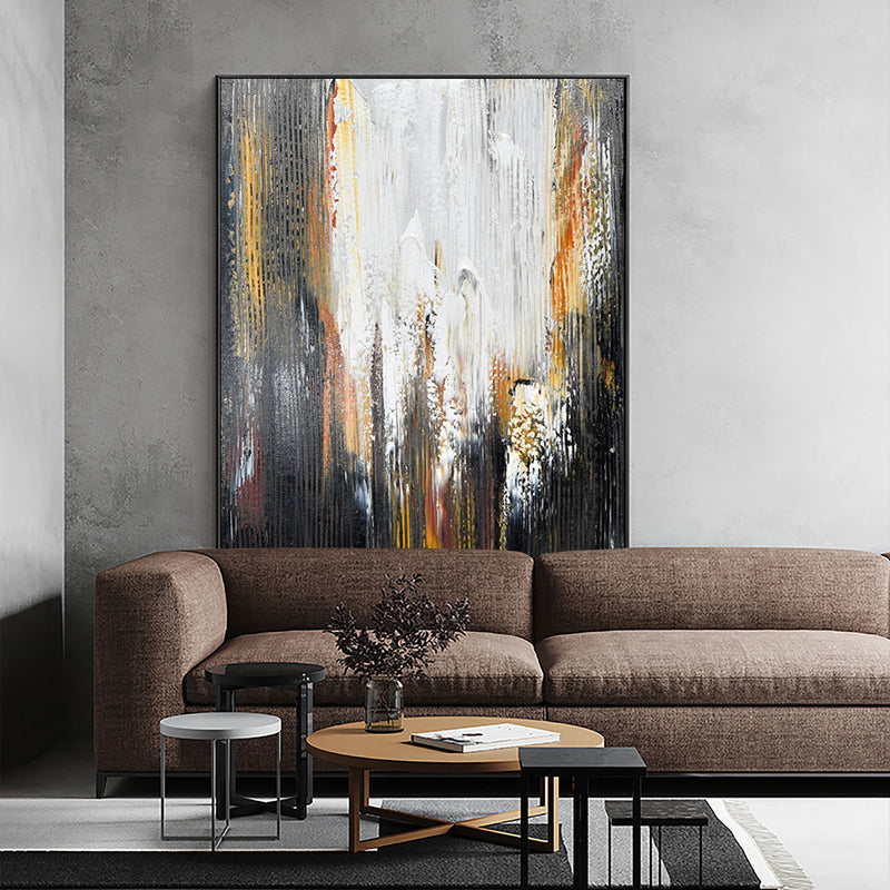 Abstract Black And Gold Canvas Painting Large Original Acrylic Abstract Canvas Art Modern Abstract Painting 