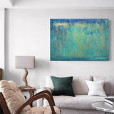 Green Textured Abstract Wall Art Large Canvas Artworks Modern Acrylic Painting For Home Decor