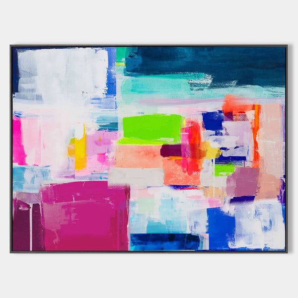 Beautiful Abstract Art Pink And Blue Wall Art Colorful Paintings