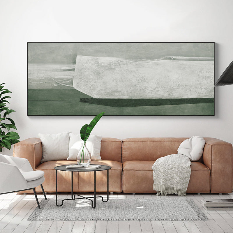 Luxury Textured Abstract Painting Big Canvas Wall Art Large Green Wall Decor