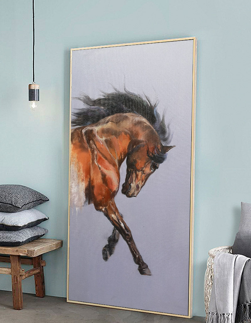 Modern Horse Art Equestrian Painting Contemporary Horse Art Framed Horse Wall Art