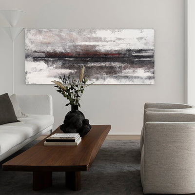 Huge Black And White Beach Wall Art Panoramic Modern Coastal Artwork Acrylic Oversized Coastal Wall Art