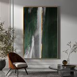 Large Contemporary Art Dark Green Abstract Canvas Art Huge Modern Abstract Paitning For Livingroom