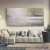 Contemporary Grey Abstract Art Modern Canvas Wall Art Grey Abstract Seascape Painting