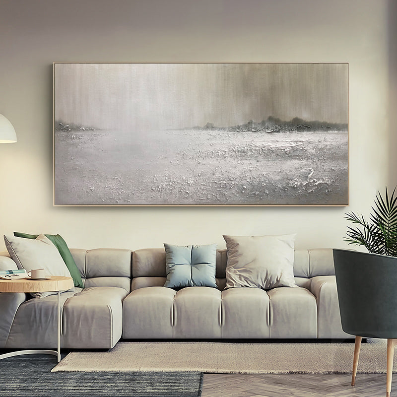 Contemporary Grey Abstract Art Modern Canvas Wall Art Grey Abstract Seascape Painting