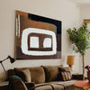 Modern Brown Abstract Wall Art Large Japandi Interior Canvas Art Horizontal Wall Art For Sale