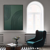 3D Green Minimalist Wall Art Rich Textured Abstract Artwork Acrylic Painting For Living Room