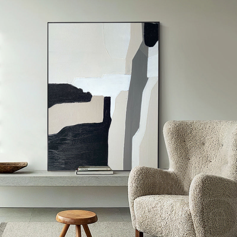 Minimalist Art Neutral Abstract Artwork Rich Textured Acrylic Painting ...