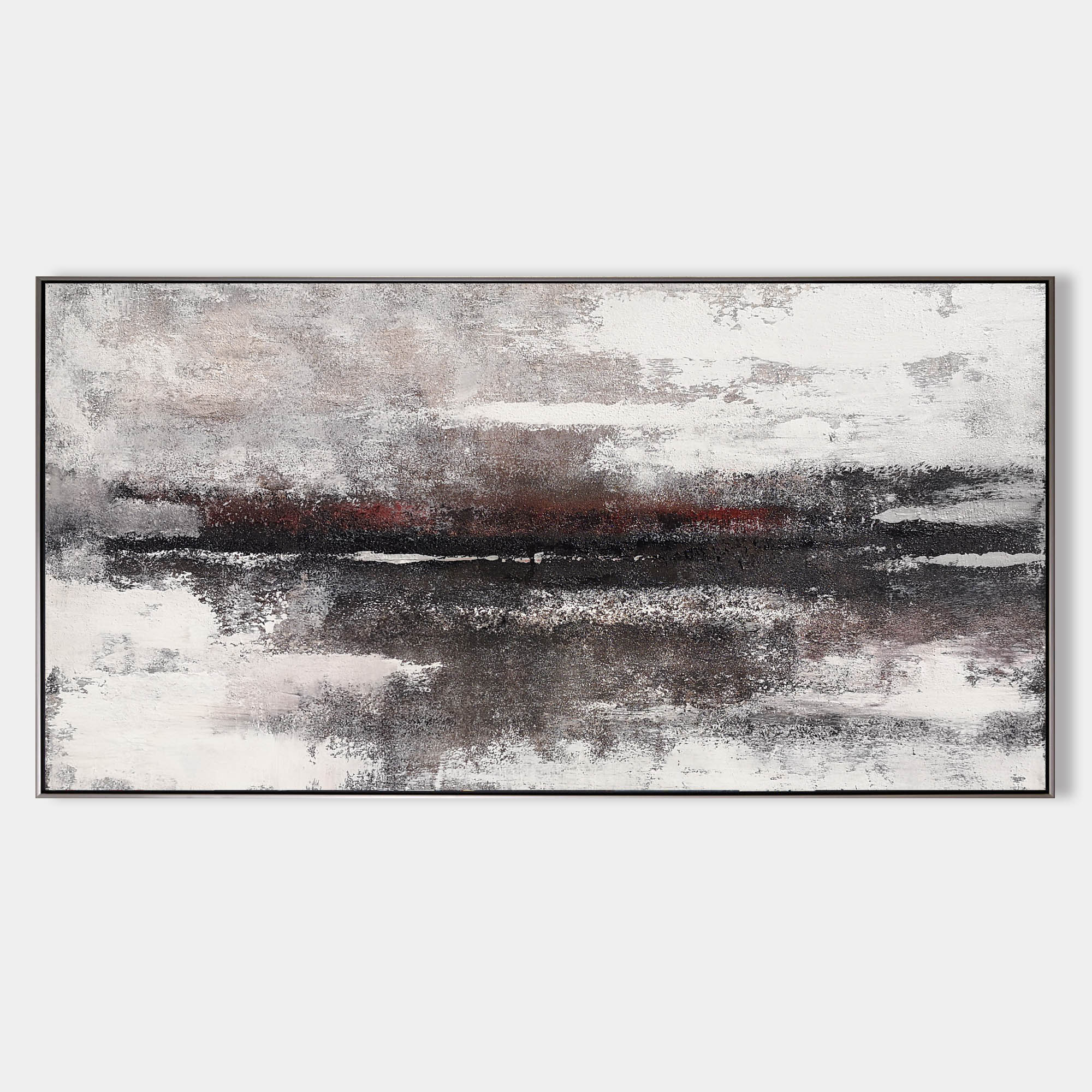 Huge Black And White Beach Wall Art Panoramic Modern Coastal Artwork Acrylic Oversized Coastal Wall Art
