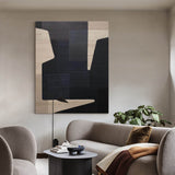 Black And Beige Abstract Art Minimalist Wall Art Modern Art Acrylic Painting Wall Decor Art