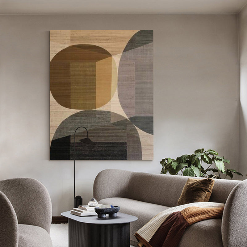 Modern Wabi-sabi Minimalist Acrylic Painting Brown And Beige Canvas Livingroom Artworks For Sale