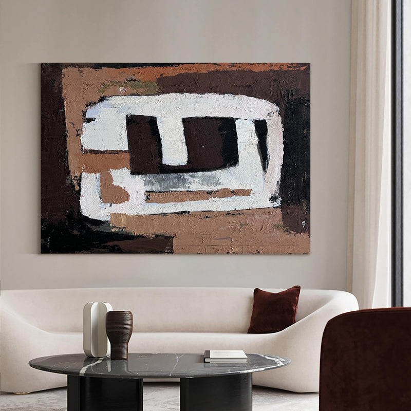 Brown Abstract Wall Art Abstract Acrylic Painting Canvas Wall Art Horizontal Wall Art For Sale