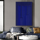 Large Klein Blue Painting Modern Minimalist Painting Klein Blue 3D Textured Painting For Sale