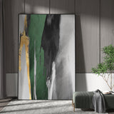 Extra Large Gold And Green Abstract Canvas Art Huge Navy Green Modern Abstract Acrylic Paitning For Livingroom