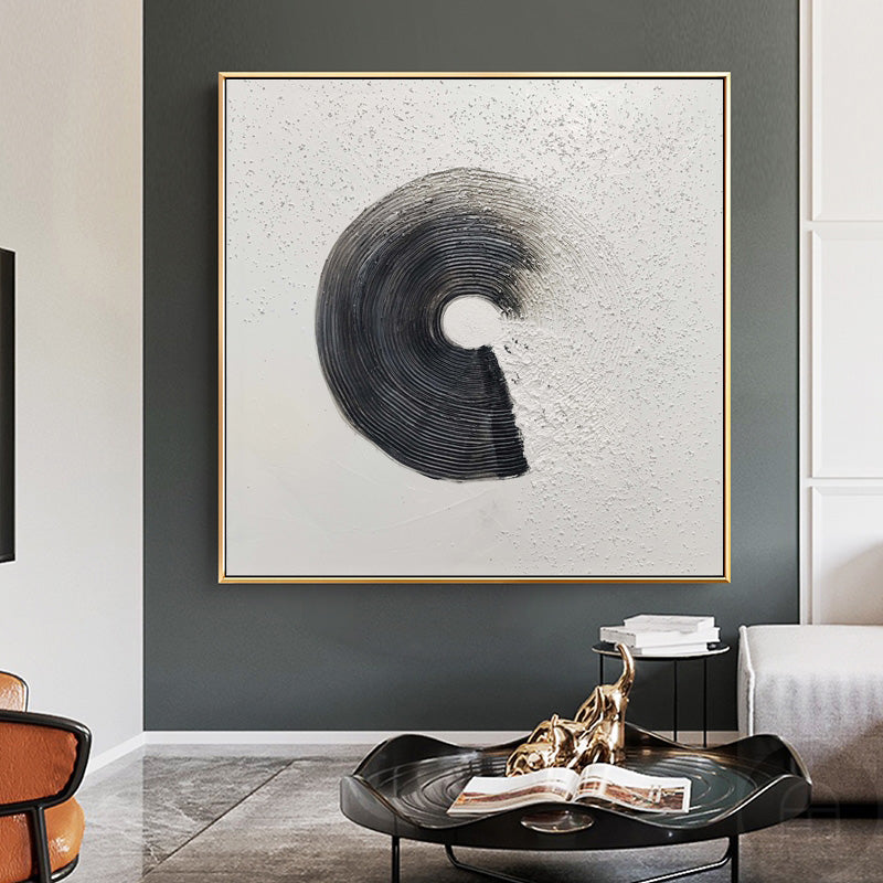 Black And White Abstract Art Painting Minimalist Wall Art Framed Canvas Art | Artexplore