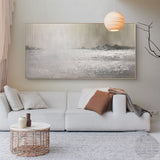 Contemporary Grey Abstract Art Modern Canvas Wall Art Grey Abstract Seascape Painting